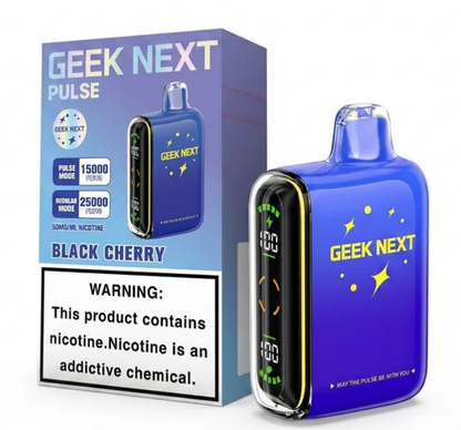 GEEK NEXT Pulse 25000 Puffs 25K DISPOSABLE 5 PER PACK, |25000 Puff Disposable Vape  5% Nic,E-JUICE CAPACITY. 18.0 ml ; PUFF COUNT. ~ 25000 / ~ 15000 Pulse ; BATTERY SIZE. 820 mAh.