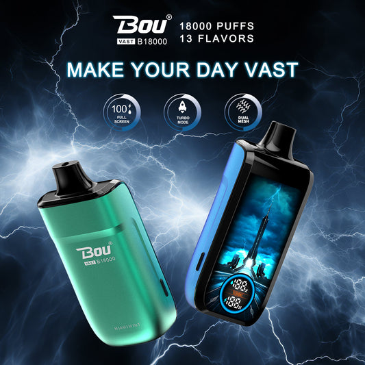 BOU VAST 18000 Puffs Disposable Vape Wholesale-22ml E-liquid，Multiple Nicotine 13 Flavors