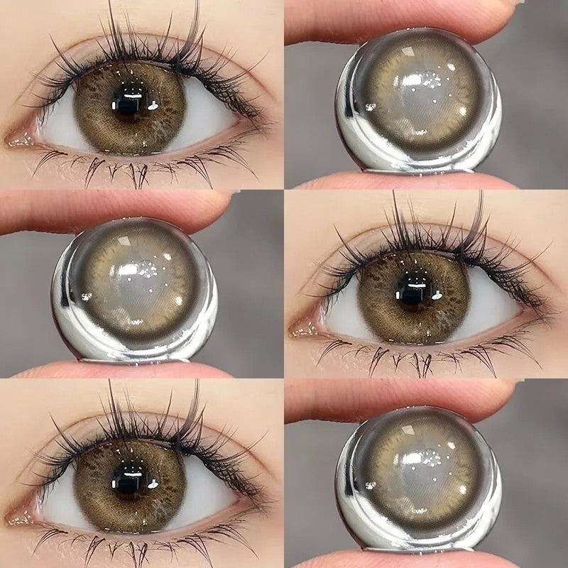 Natural beauty mixed green color contact lenses European and American style hot contact lenses small and large diameter on the eyes color does not hurt the eyes (2)