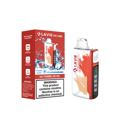 LAVIE ICE KING 50000 Puffs 5-Level Coolness and Power Adjustment Disposable Vape Wholesale-850mAh Battery, 24ml E-liquid, Multiple Nicotine 12 Flavors