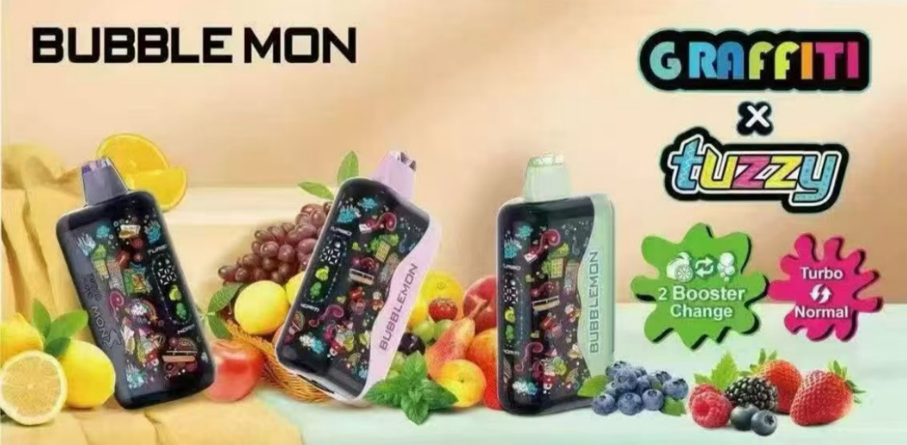 BUBBLEMON GRAFFITI 35000 PUFFS 2% Nicotine 28ML 🍓🍈12 FRUIT FLAVOR  🥝🍉