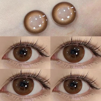 Natural beauty mixed green color contact lenses European and American style hot contact lenses small and large diameter on the eyes color does not hurt the eyes (2)