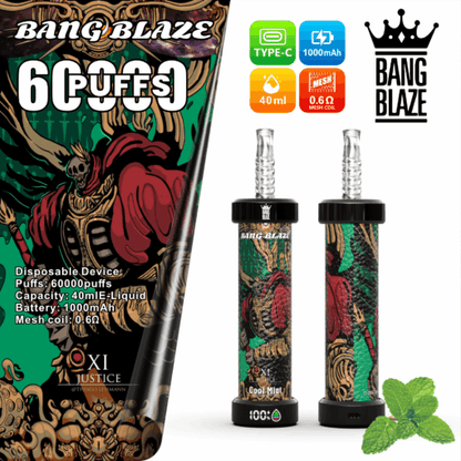 BANG BLAZE 60000 Puffs Disposable Vape Wholesale-1000mAh Battery,40ml E-liquid,Multiple Nicotine 10 Flavors