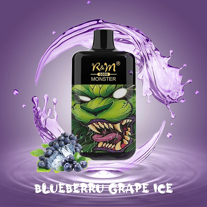 R&M Monster 6000 Puffs  5% Nicotine Rechargeable Disposable vape
