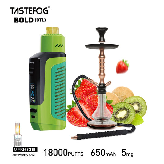 2024 NEW Dtl Disposable Vape Vaporizer 18000 Puffs Tastefog Bold with Big Cloud Adjustable Wattage