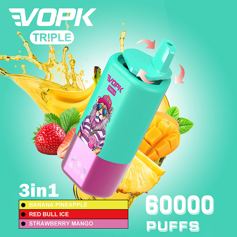 Vopk Triple 60000 60k Puffs 3 in 1 Flavors Disposable Vape with Smart Screen
