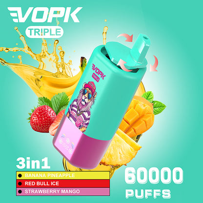 Vopk Triple 60000 60k Puffs 3 in 1 Flavors Disposable Vape with Smart Screen