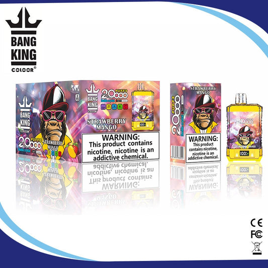 Bang King 20000 Puffs Double Crystal Vape Disposable Electronic Cigarettes Digital Display Puff 20k