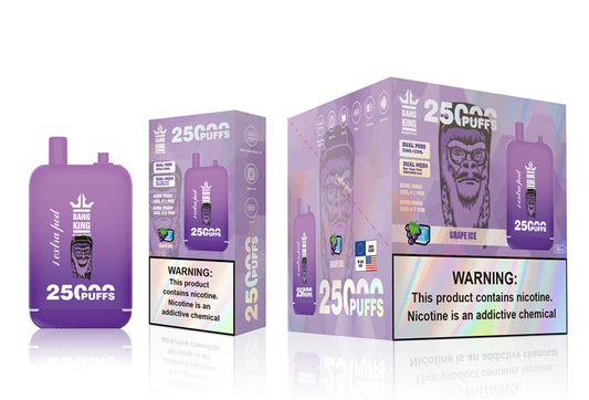 Bang King 25000 Puffs - 46mL Dual Tank (0% to 5% Nicotine)12 Flavors 650mAh Battery