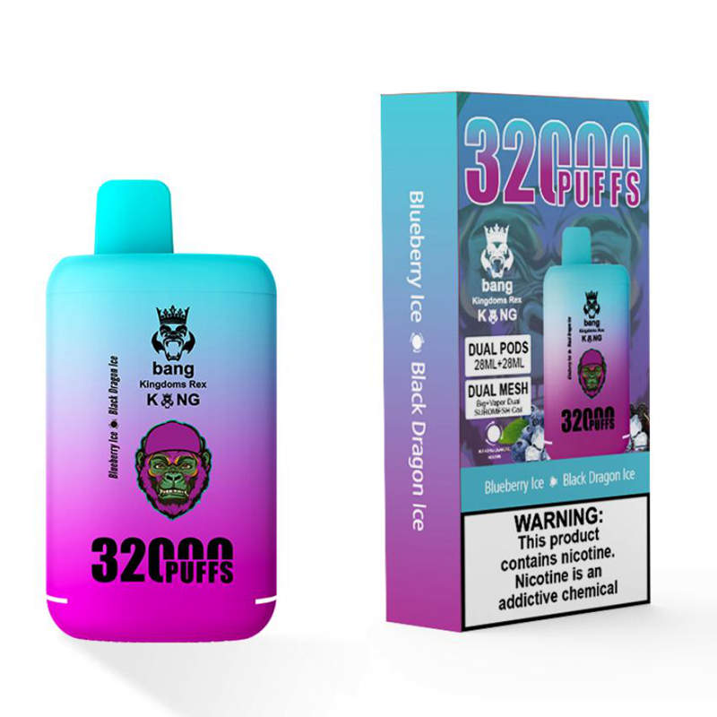 Bang Leader 32000 Puffs Disposable Vape (0% to 5% Nicotine) - Dual Pods, 26ml+26ml E-Liquid 650mah Type-C Rechargeable 18  Flavors