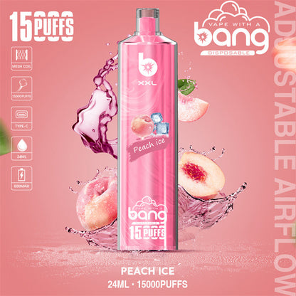 Bang SHISHA 15000 Disposable Vape 0.6 Ω 600 mAh  15 mL  Rechargeable Type-c  20   Flavors