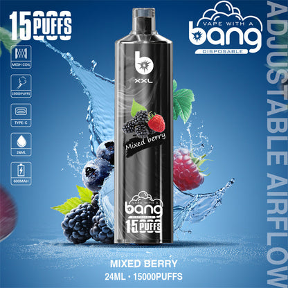Bang SHISHA 15000 Disposable Vape 0.6 Ω 600 mAh  15 mL  Rechargeable Type-c  20   Flavors