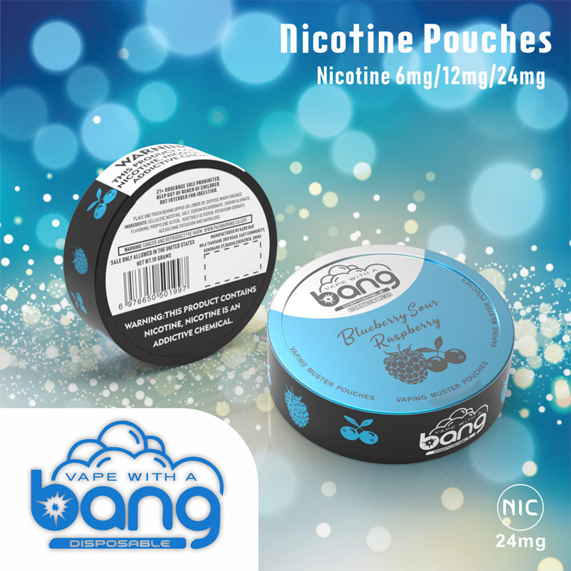 Bang Vaping Muster Pouches – 6mg/12mg/18mg Nicotine, 12 Flavors Available