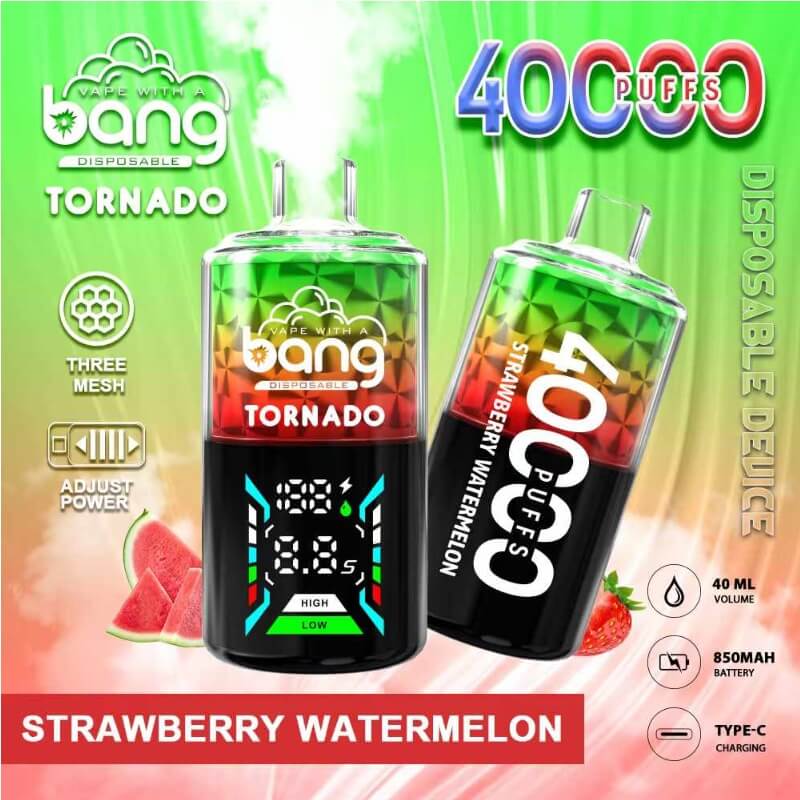 Bang Tornado 40000 Puffs Disposable Vape – 850mAh Battery, 40ml E-liquid, Multiple Nicotine 12 Flavors