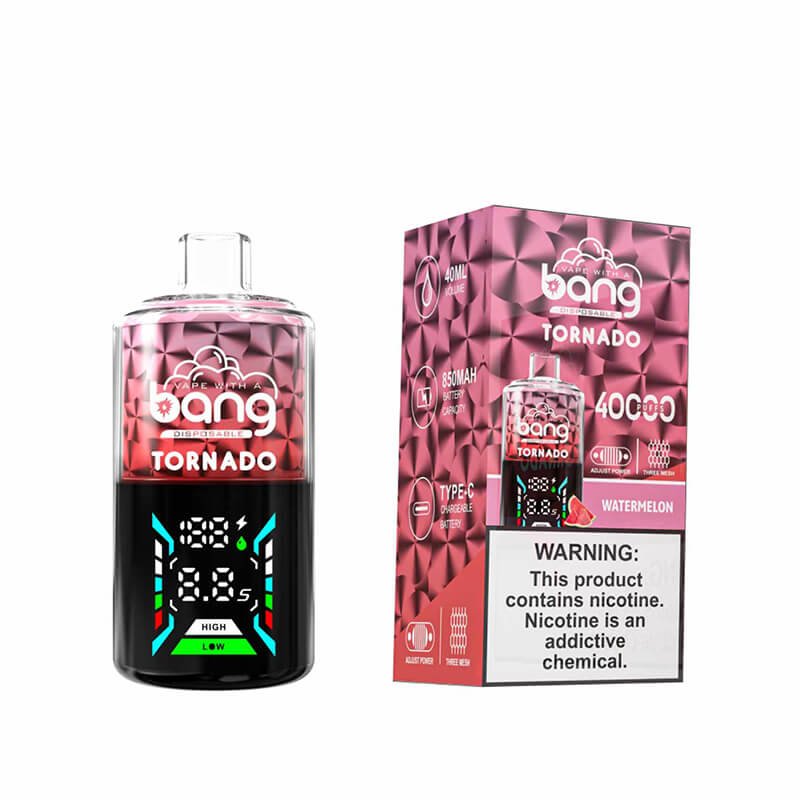 Bang Tornado 40000 Puffs Disposable Vape – 850mAh Battery, 40ml E-liquid, Multiple Nicotine 12 Flavors