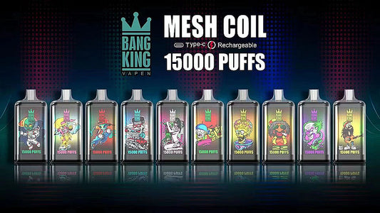 Bang King 15000 Puffs 0% 2% 3% 5% Nicotine Rechargeable Disposable Pod
