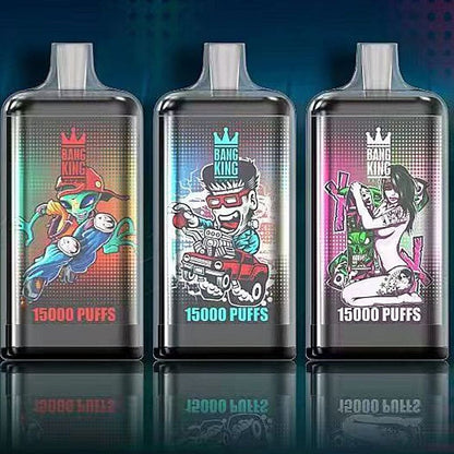 Bang King 15000 Puffs 0% 2% 3% 5% Nicotine Rechargeable Disposable Pod-650mAh Battery, 25ml E-liquid, Multiple Nicotine 20 Flavors
