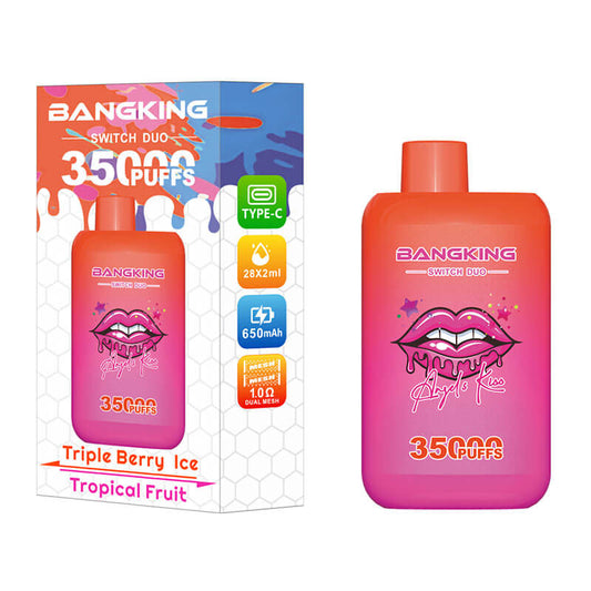 Bang King 35000 Puffs Disposable Vape - 36ml E-Liquid, 650mAh Battery (0% to 5% Nicotine) 12 Flavors