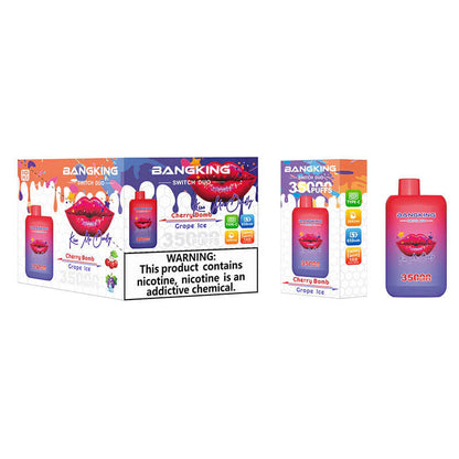 Bang King 35000 Puffs Disposable Vape(0% to 5% Nicotine) - 36ml E-Liquid, 650mAh Battery Summer 12 Flavors