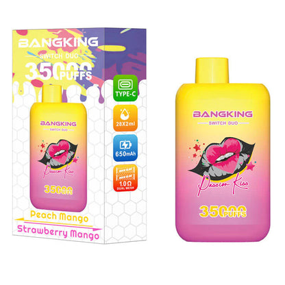 Bang King 35000 Puffs Disposable Vape(0% to 5% Nicotine) - 36ml E-Liquid, 650mAh Battery Summer 12 Flavors
