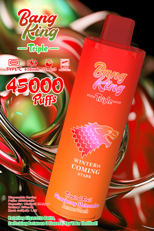 Bang King Triple 45000 Puffs Disposable Vape(0% to 5% Nicotine) - 3*15ml E-Liquid, 650mAh Battery