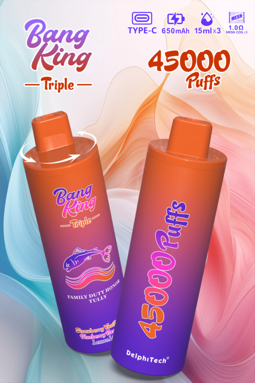 Bang King Triple 45000 Puffs Disposable Vape(0% to 5% Nicotine) - 3*15ml E-Liquid, 650mAh Battery
