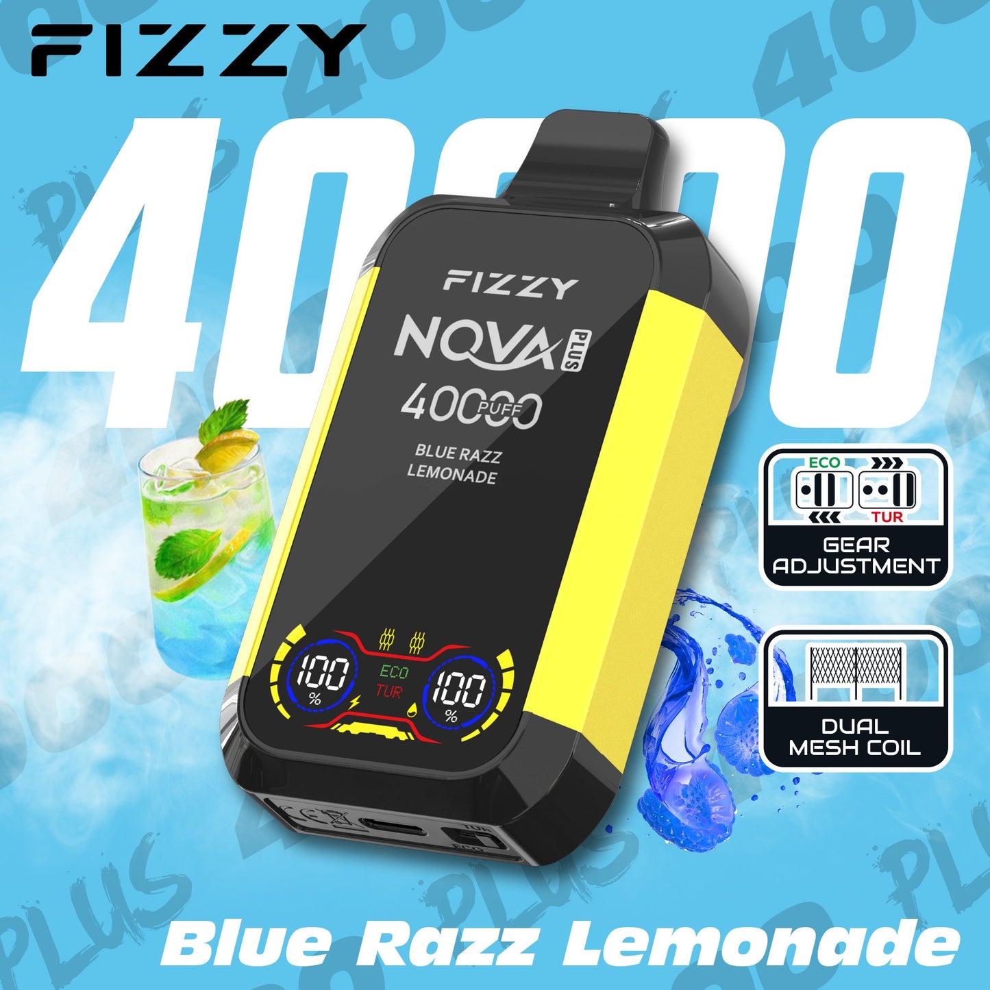Fizzy Nova Plus 40000 40K Puffs Dual Mesh Coil Disposable Vape-Next-Level Premium Vaping