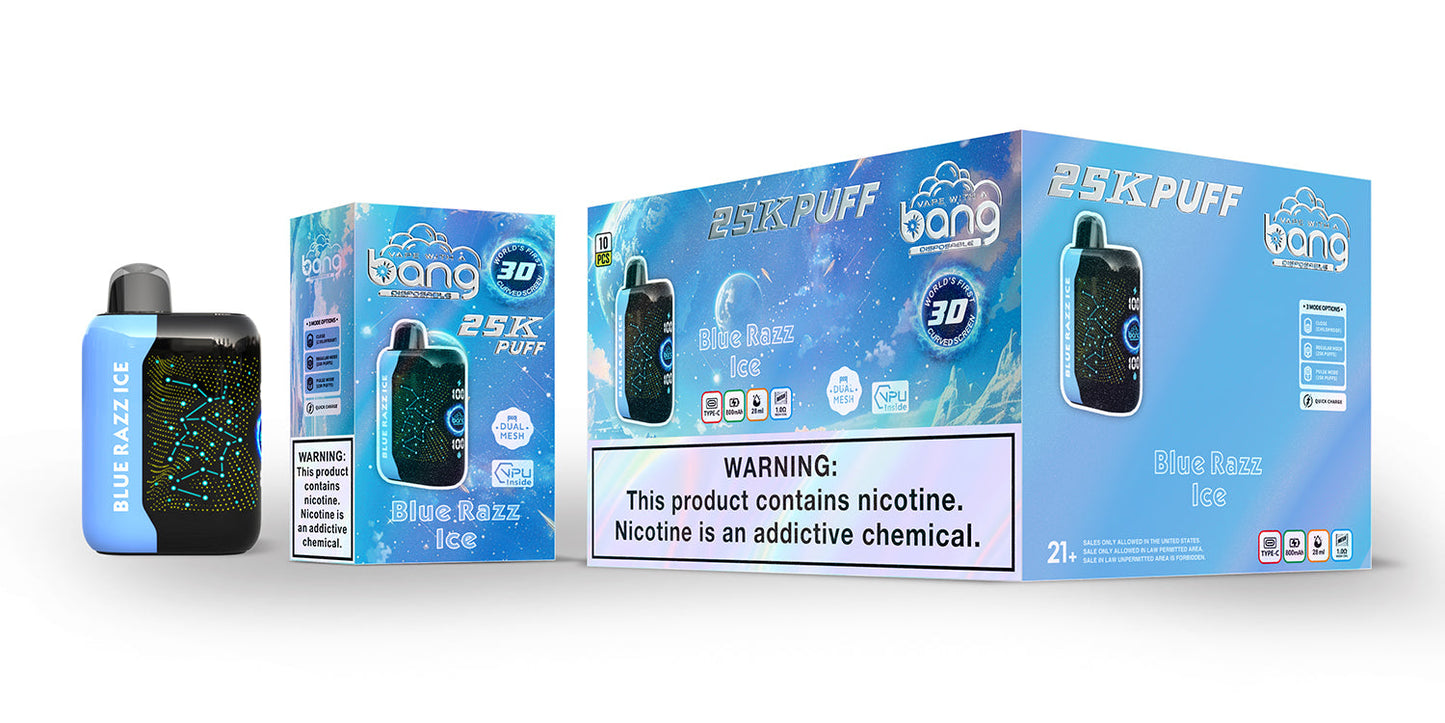 Bang Starry  25000 Puffs 25K Smart Full Screen Turn Ice Wholesale Disposable Vape Puff  Prefilled Pod