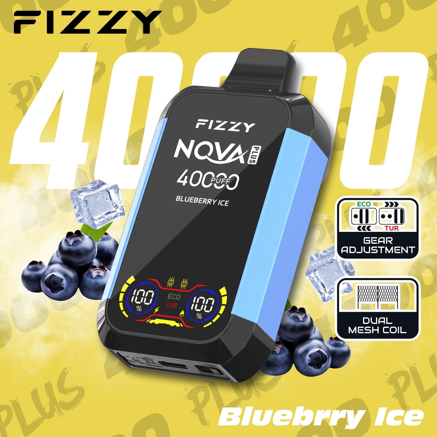 Fizzy Nova Plus 40000 40K Puffs Dual Mesh Coil Disposable Vape-Next-Level Premium Vaping
