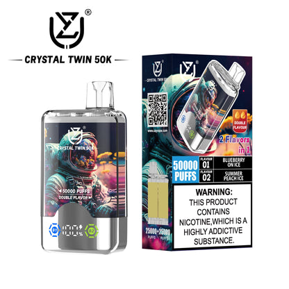 UZY Crystal Twin 50000 Puffs Double Flavor Disposable Vape with Dual Mesh Coil