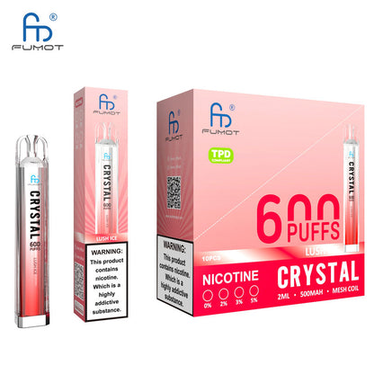 RandM Crystal 600 Puffs - 2ml, 5% Nic Salt, 12 Flavors, Rechargeable