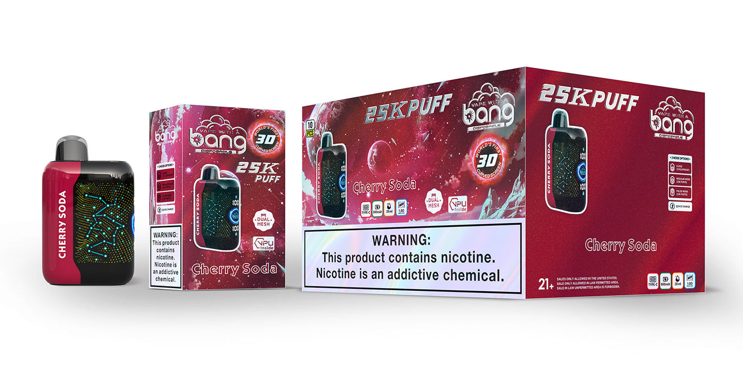 Bang Starry  25000 Puffs 25K Smart Full Screen Turn Ice Wholesale Disposable Vape Puff  Prefilled Pod