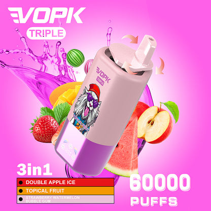 Vopk Triple 60000 60k Puffs 3 in 1 Flavors Disposable Vape with Smart Screen