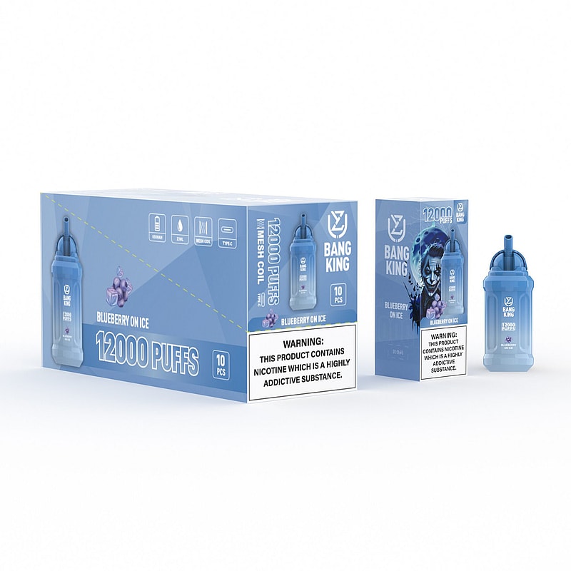 UZY Bang King 12000 Puffs 0% 2% 3% 5% Nicotine Rechargeable Disposable Pod-650mAh Battery, 13ml E-liquid, Multiple Nicotine 12 Flavors