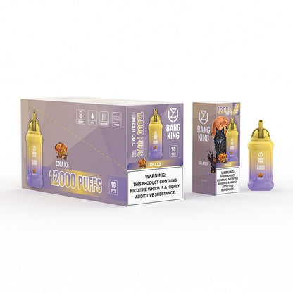 UZY Bang King 12000 Puffs 0% 2% 3% 5% Nicotine Rechargeable Disposable Pod-650mAh Battery, 13ml E-liquid, Multiple Nicotine 12 Flavors