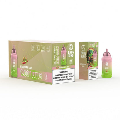 UZY Bang King 12000 Puffs 0% 2% 3% 5% Nicotine Rechargeable Disposable Pod-650mAh Battery, 13ml E-liquid, Multiple Nicotine 12 Flavors