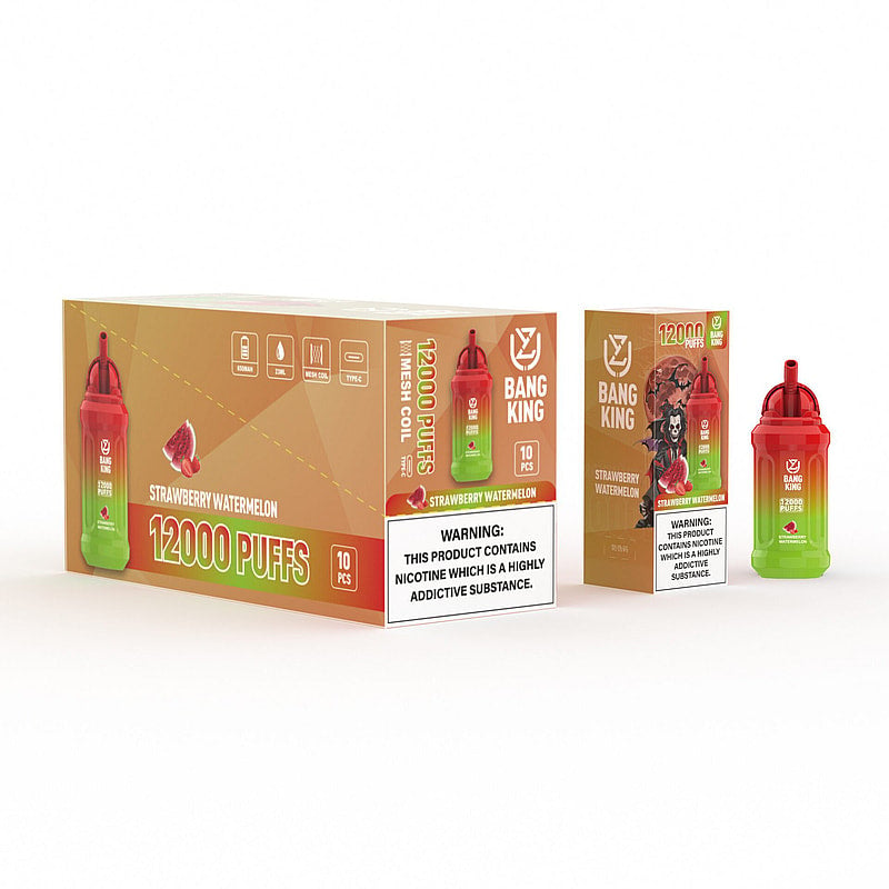 UZY Bang King 12000 Puffs 0% 2% 3% 5% Nicotine Rechargeable Disposable Pod-650mAh Battery, 13ml E-liquid, Multiple Nicotine 12 Flavors