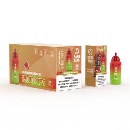 UZY Bang King 12000 Puffs 0% 2% 3% 5% Nicotine Rechargeable Disposable Pod-650mAh Battery, 13ml E-liquid, Multiple Nicotine 12 Flavors