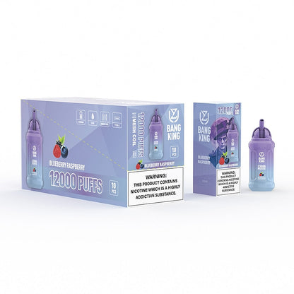 UZY Bang King 12000 Puffs 0% 2% 3% 5% Nicotine Rechargeable Disposable Pod-650mAh Battery, 13ml E-liquid, Multiple Nicotine 12 Flavors