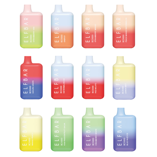 ELF BAR BC5000 Puffs Disposable Vape 4% Nicotine 10 ml  E-liquid  650 mAh Battery Wholesale 12 Flavors