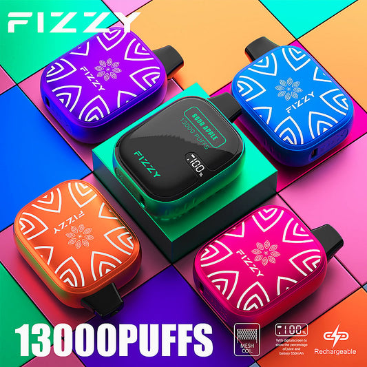Fizzy Boom 13k Puffs Disposable Vape | 21ML E-liquid, Mesh Coil, LCD Screen