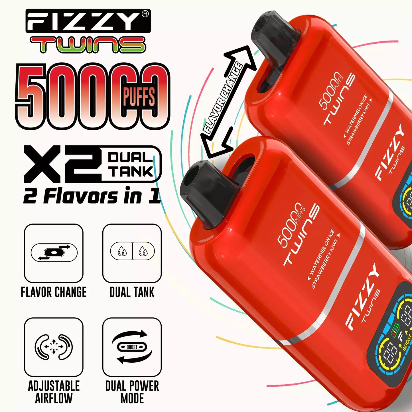 Fizzy Twins 50000 Puffs Dual Tank Double Flavor 12 Colors 2% 5% Low Ni Naturevape Wholesale Fizzy Twins 50000 Puffs Dual Tank Double Flavor 12 Colors 2% 5% Low Ni Naturevape Wholesale