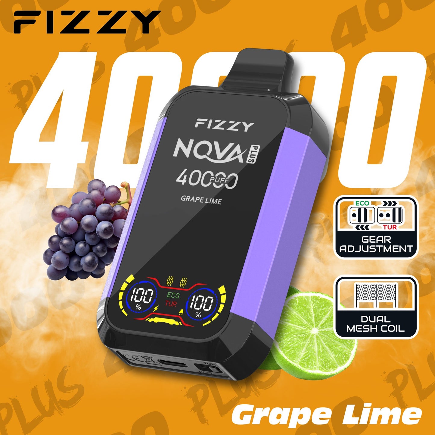 Fizzy Nova Plus 40000 40K Puffs Dual Mesh Coil Disposable Vape-Next-Level Premium Vaping
