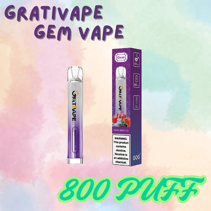 Grativape Gem Disposable 800 Puffs Bulk Vape