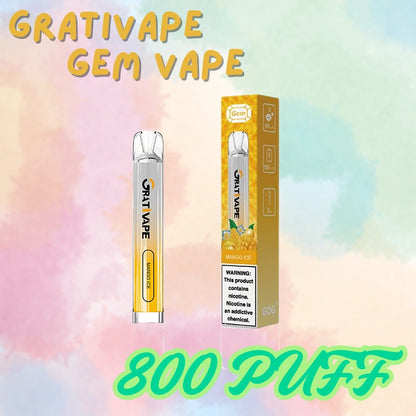 Grativape Gem Disposable 800 Puffs Bulk Vape