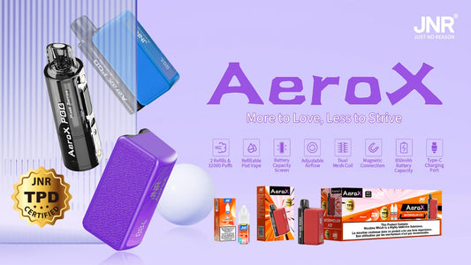 JNR Aero X 32000 puffs-850mAh Battery, 40ml E-liquid, Multiple Nicotine 12 Flavors