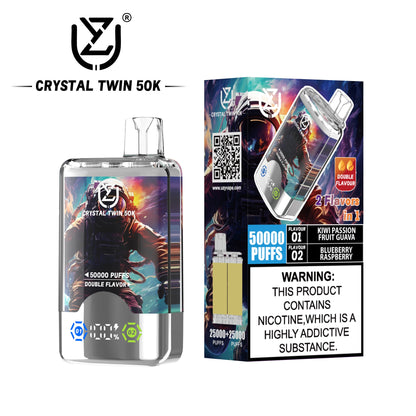 UZY Crystal Twin 50000 Puffs Double Flavor Disposable Vape with Dual Mesh Coil