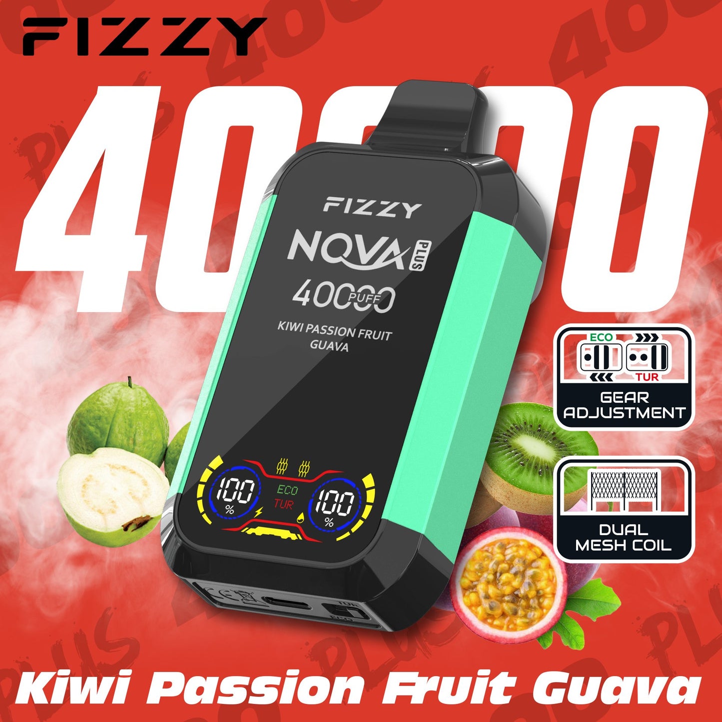 Fizzy Nova Plus 40000 40K Puffs Dual Mesh Coil Disposable Vape-Next-Level Premium Vaping