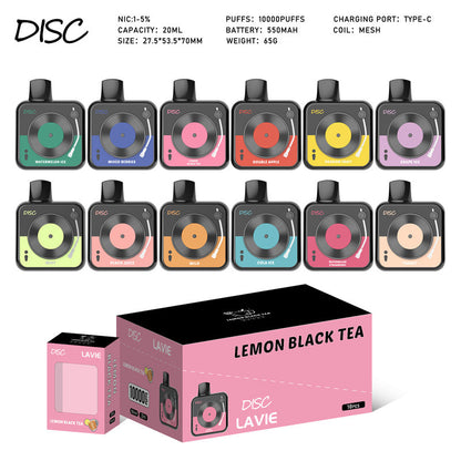 LAVIE DISC 10000 Puffs Disposable Vape,20ml E-liquid,Multple Nicotine 12 Flavors