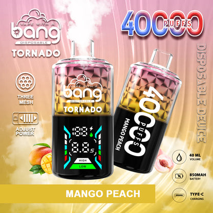 Bang Tornado 40000 Puffs Disposable Vape – 850mAh Battery, 40ml E-liquid, Multiple Nicotine 12 Flavors